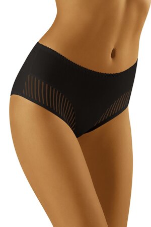 Wolbar smooth striped woman briefs WB129, Black