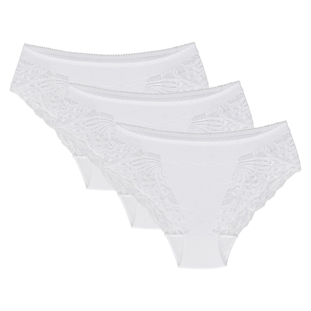 Wolbar women's briefs with lace WB408 3-pack, White