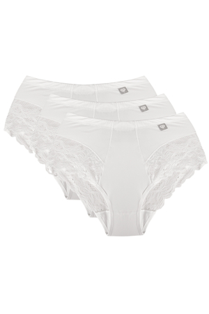 Wolbar women's high-waisted briefs in 3-pack WB406 , White