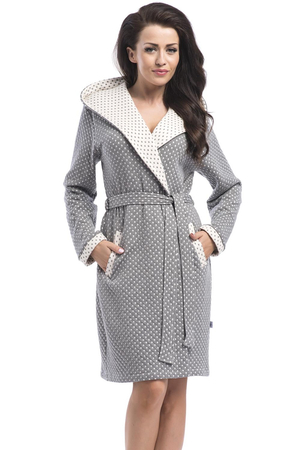 dn-nightwear SGW.8030 classic comfortable dressing gown - made in EU, Grey