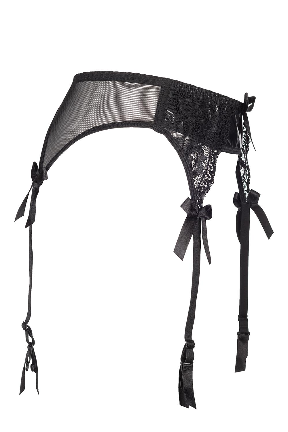 Axami V-6472 Noir sensual garter belt - made in EU, Black | Black