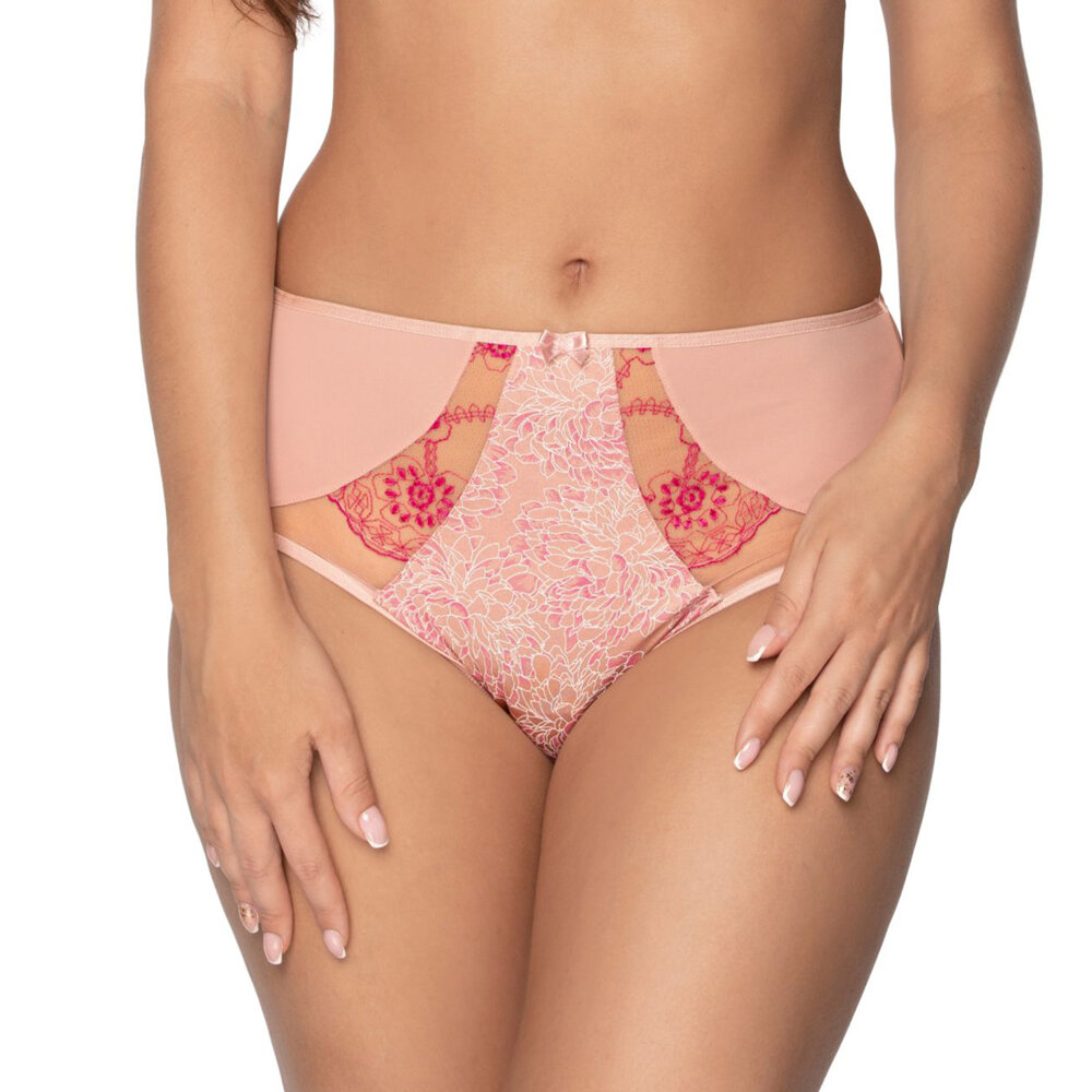 Gaia floral embroidered ladies briefs 1195P Desiree Pink