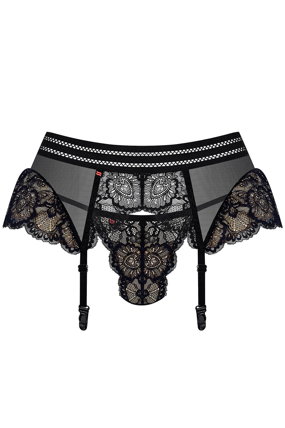 Obsessive Sexy Lace Garter Belt And Thong 853 Gar 1 Black