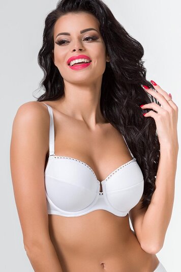 Alles Elena II U underwired padded bra smooth removable straps - made in EU, White