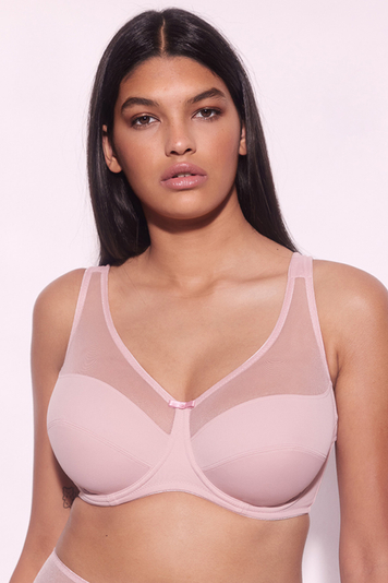 Alles underwired mesh non padded bra Havana 01, Pink