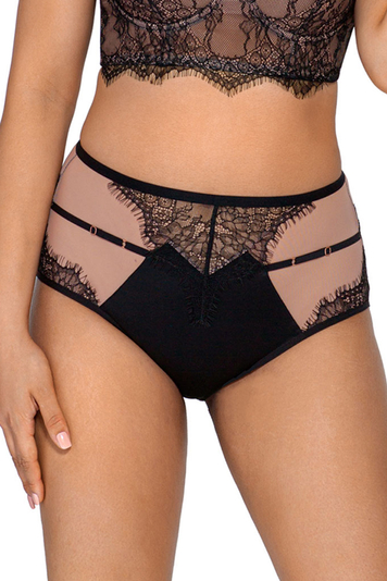 Ava High waisted female briefs with lace 2008 Jardin , Black