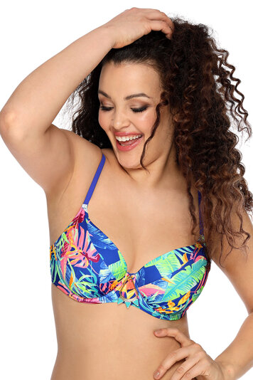 Ava bikini top padded underwired floral pattern SK-143