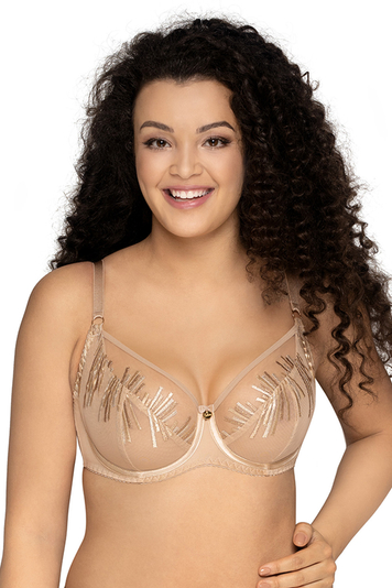 Ava stunning lnon padded bra with embroidery 1942 Calla, Beige