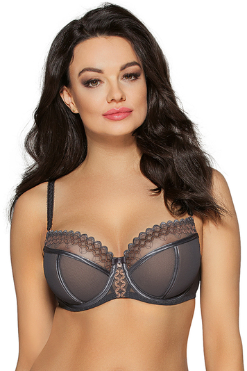 Ava stunning mesh underwired semi padded bra 2016 Tiara, Grey