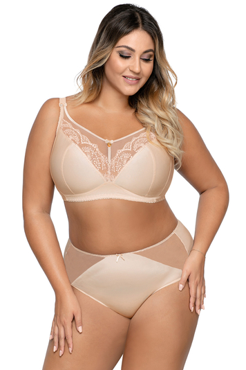 Ava wireless embroidered non padded bra 1691 Libi , Beige