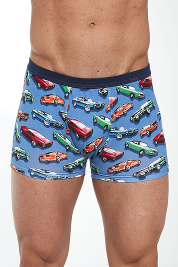 Cornette patterned men's boxers Tattoo Cars 280/216, Blue