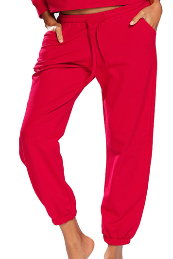 Dkaren comfortable sweatpants for women Wenezja, Red