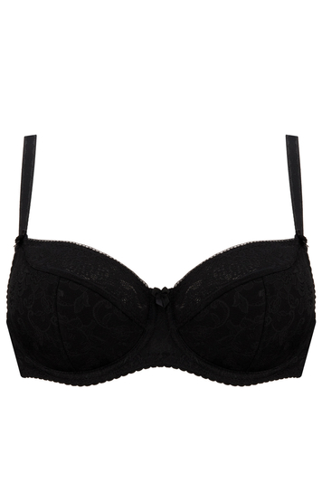 Gaia 594 Sandy women's underwired semi padded bra lingerie - made in EU, Black