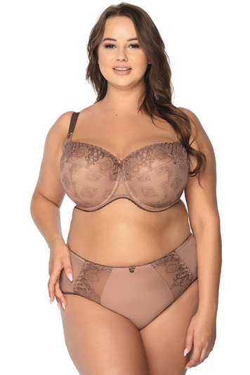 Gaia classic ladies embroidered briefs 1107M Elena Maxi, Brown