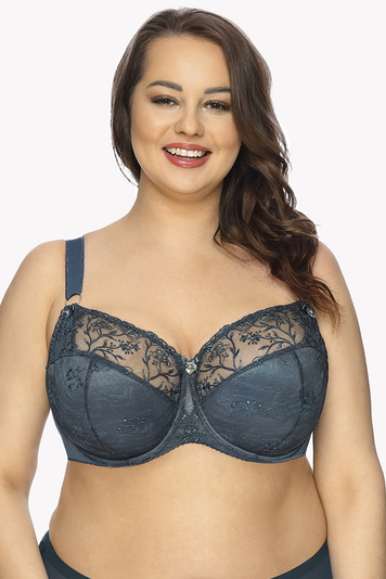 Gaia semi padded bra underwired embroidered 1064M Lily Maxi, Blue
