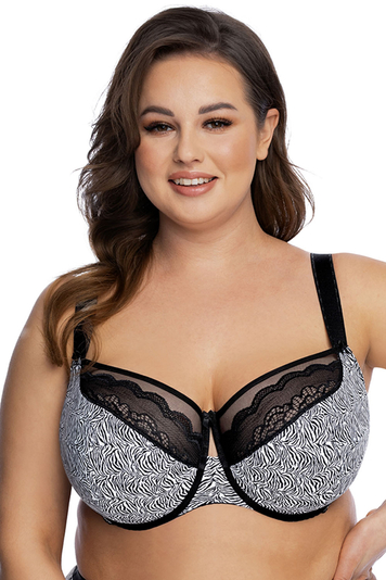 Gaia semi padded bra underwired zebra pattern 1152M Teona Maxi , Black