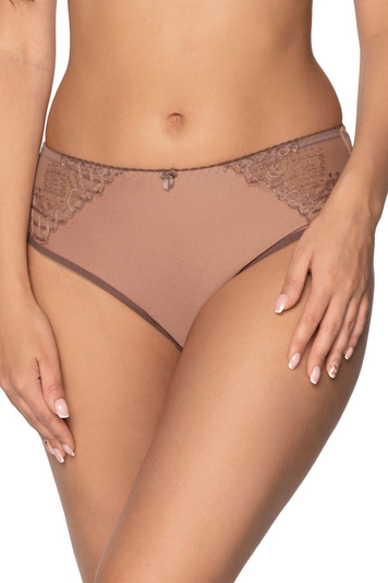 Gaia sexy ladies embroidered briefs 1107P Elena , Brown