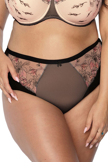 Gaia sexy ladies flower briefs 1182P Giorgia, Black