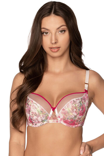 Gaia underwired floral semi padded bra 1180 Giovanna, Ecru