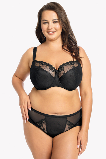 Gaia underwired lace ladies non padded bra 1027M Eve Maxi , Black