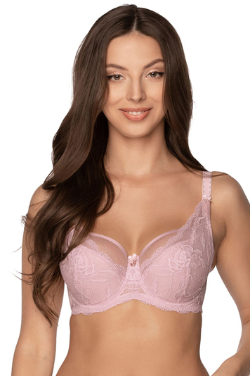 Gaia underwired lace semi padded bra 931 Veronika, Pink