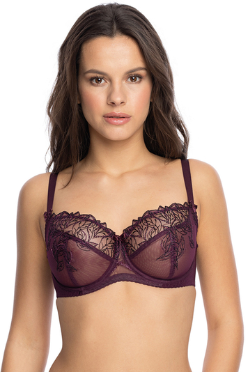 Gaia underwired sheer non padded bra 1143 Hestia, Purple