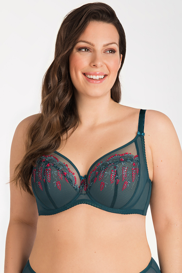 Gorsenia Soft bra with embroidery K796 Massima, Green