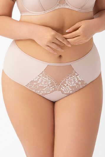 Gorsenia classic comfortable ladies briefs floral lace pattern K648 Alicante, Beige