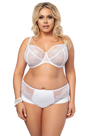 Gorsenia underwired lace non padded bra K468 White Lilly