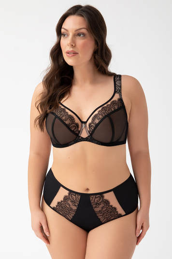 Gorsenia underwired lace non padded bra K740 Lauren , Black