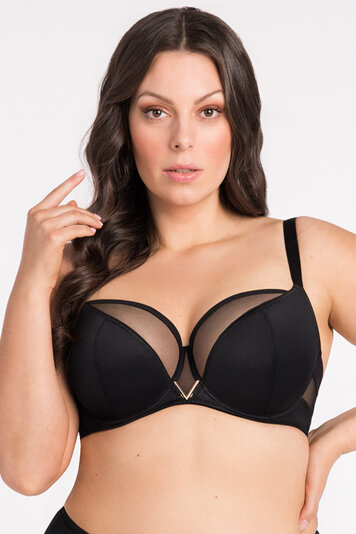 Gorsenia underwired mesh non padded bra K564 Vicky, Black