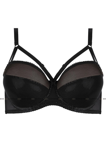 Gorteks Celine/B4 underwired padded bra cage style (matching items available) , Black-Beige