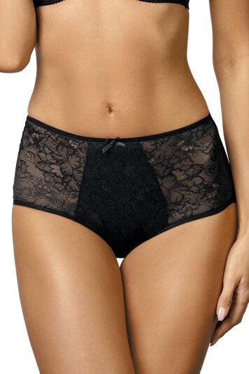 Gorteks Elise/FW women's briefs lace pattern high waist (matching bra available), Black