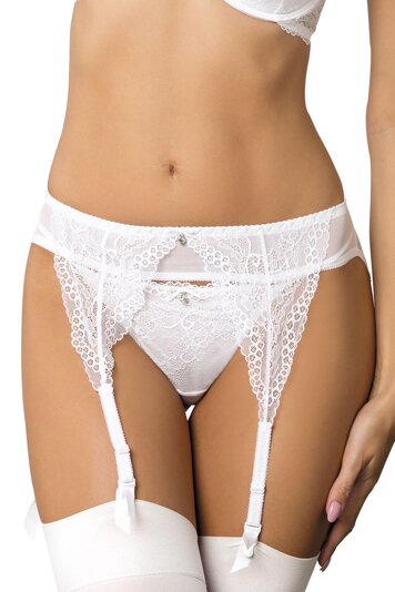 Gorteks Scarlet/PPN sensual lace garter belt (matching thongs, briefs and bra available) - made in EU, White