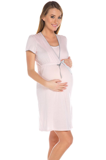 Italian Fashion Felicita charming stylish maternity/nursing nightdress - made in EU, Orange