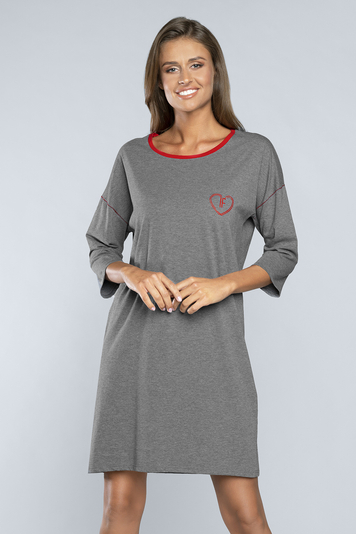 Italian Fashion ladies' cotton sleepshirt Akcent , Grey