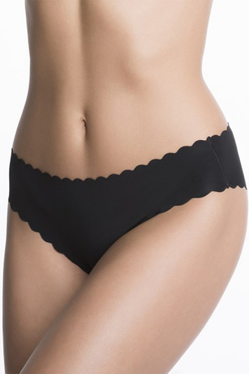 Julimex Lingerie women's smooth scalloped edge Shellie briefs, Black