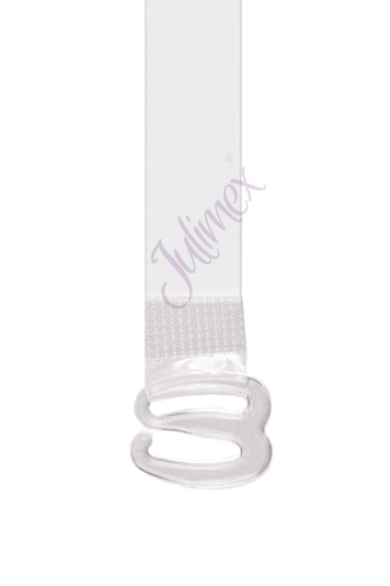 Julimex RT 09 adjustable clear silicone 16 mm. bra straps - made in EU, transparent