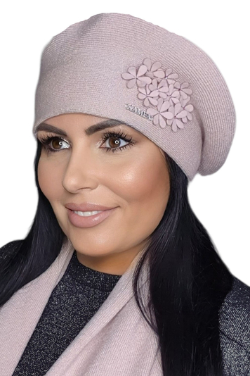 Kamea stylish winter women's beret Feba, Pink