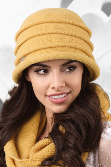 Kamea stylish woolen women's hat Palermo , Yellow