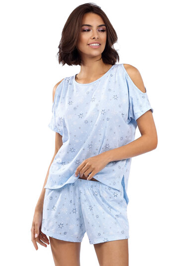 Lorin ladies cotton pyjama set  P-1528, Blue