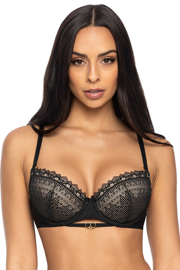 Mat underwired womens push up bra 3539/11 Marion, Black