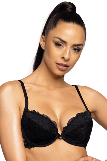 Mat women's underwired lace push-up bra 0196/1 Nell, Black