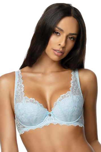 Mat women's underwired lacy padded bra 053/22 Carmela, Azure