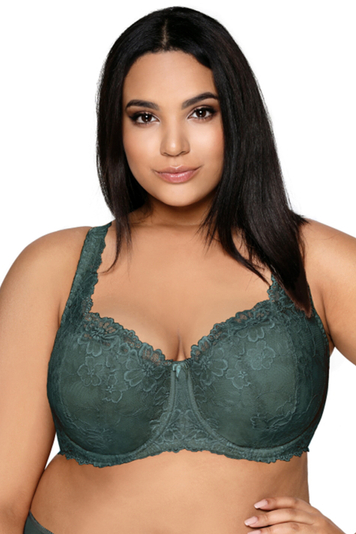 Mat women's underwired lacy padded bra 053/22 Carmela Big, Khaki