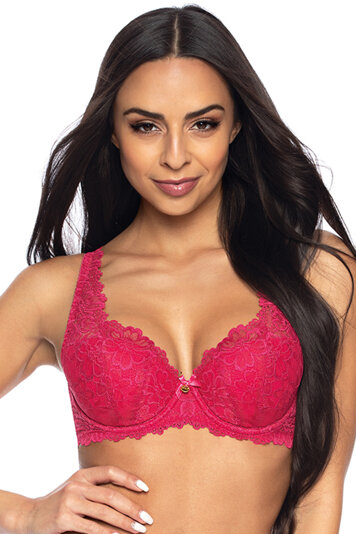 Mat women's underwired lacy padded bra 053/22 Carmela, Ruby