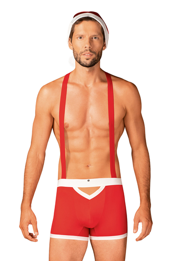 Obsessive Male Santa Claus' costume Mr Claus , Red