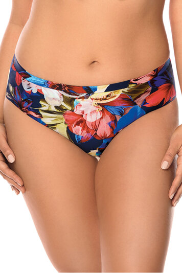 Vivisence 3001 women's bikini briefs smooth (matching top available), Navy Flowers