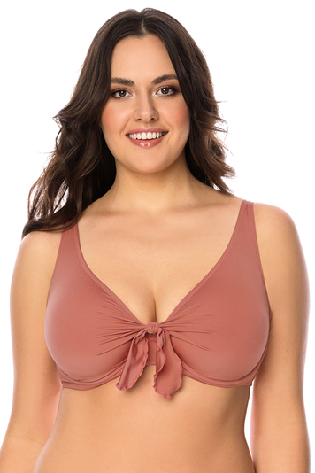 Vivisence 3202 underwired non padded bikini top (matching bottoms available), Dark Pink