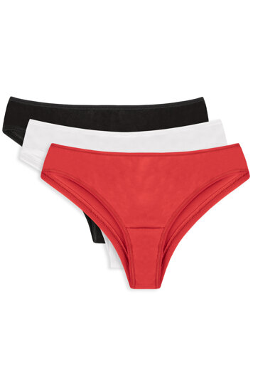 Vivisence Brazilian briefs in 3-pack  4018 3-pack, Black/White/Red